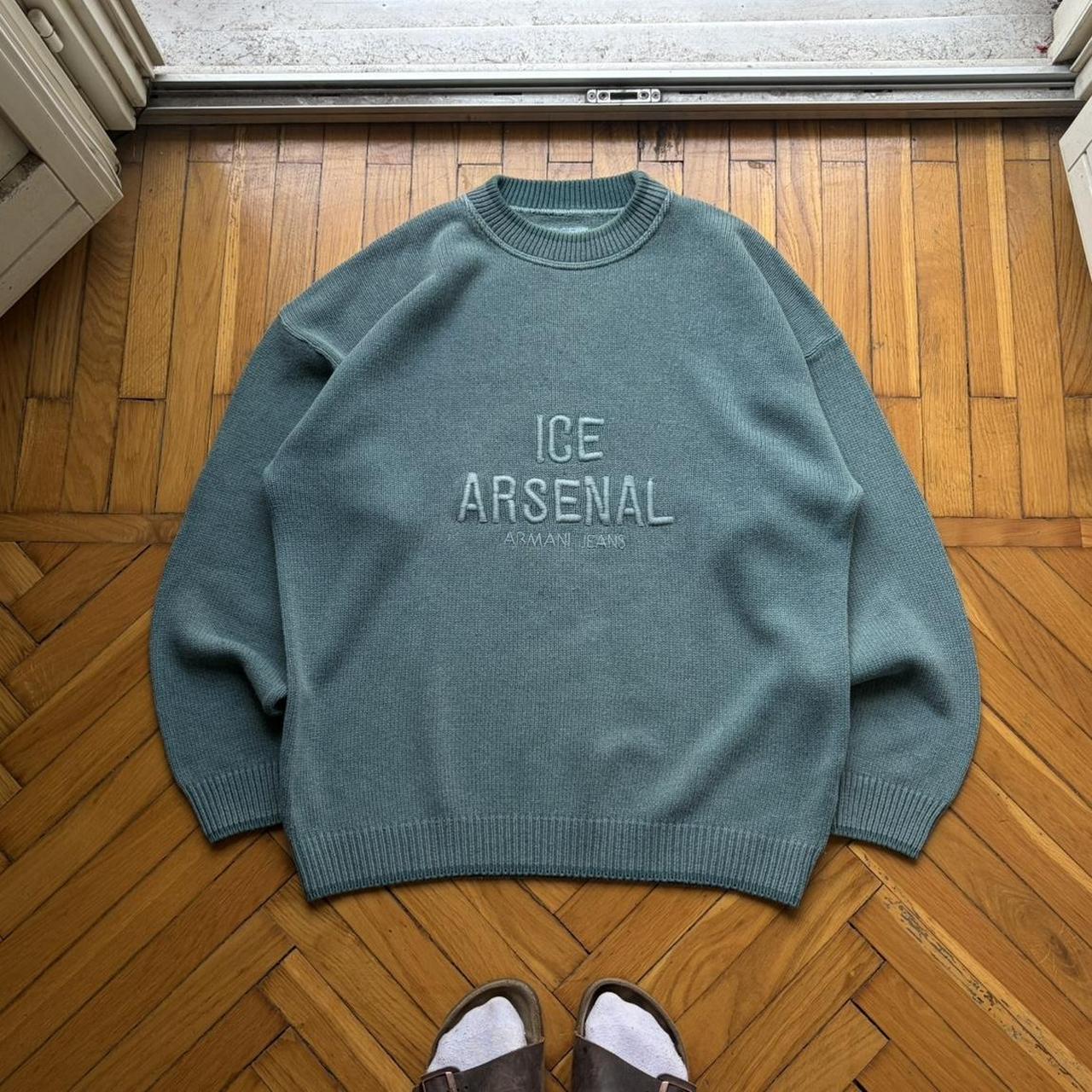 1990s Armani Jeans 'Ice Arsenal' Knitted Jumper XL