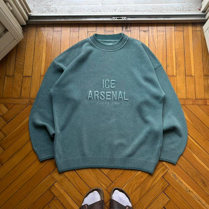 1990s Armani Jeans 'Ice Arsenal' Knitted Jumper XL