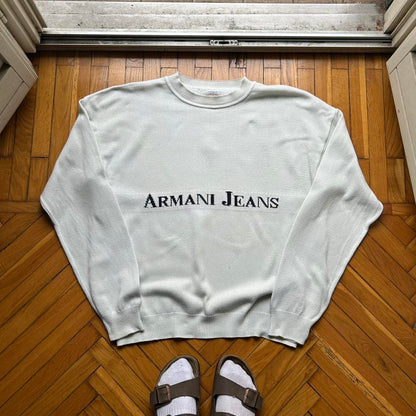 1990s Armani Jeans Cotton Knitted Jumper XXL