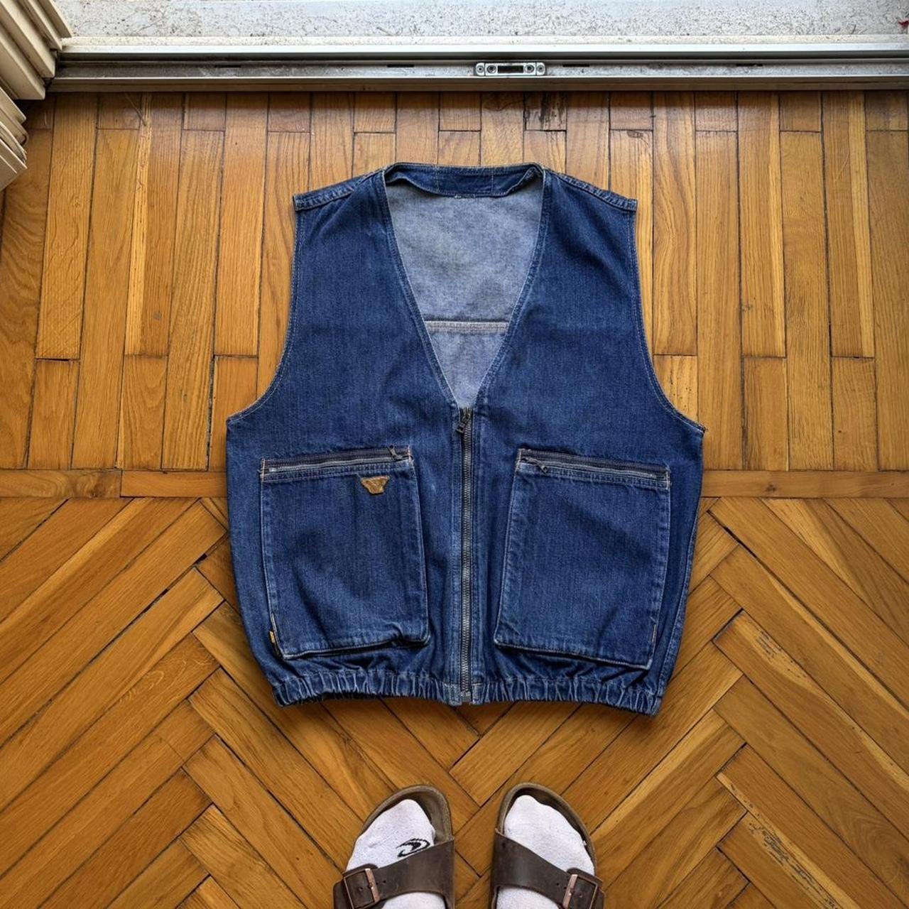 1980s Giorgio Armani Denim Gilet S