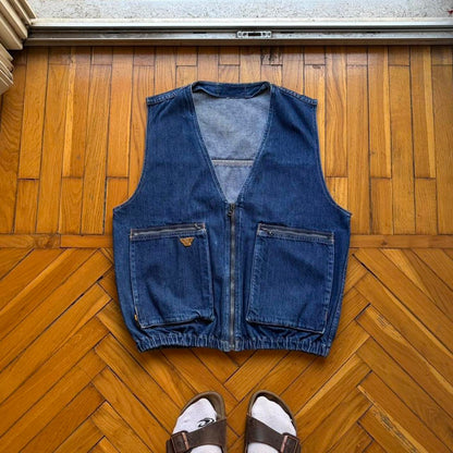 1980s Giorgio Armani Denim Gilet S