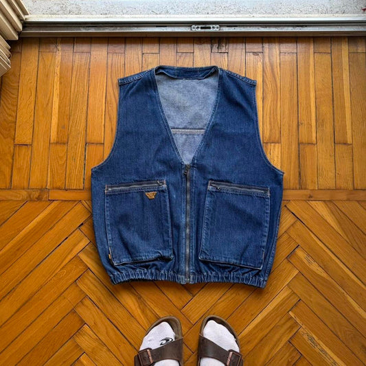 1980s Giorgio Armani Denim Gilet S