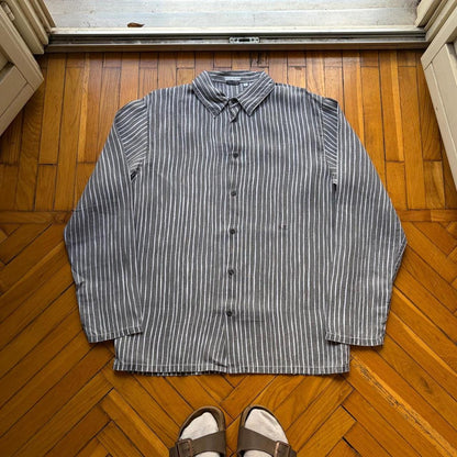 2000s Stone Island Linen Shirt Striped L