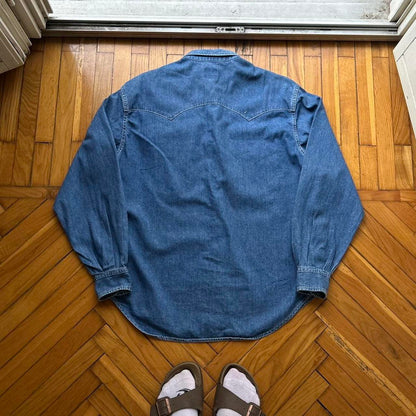 1980s Best Company Denim Shirt Blue L