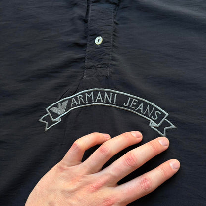1990s Armani Jeans Polo Shirt Black M