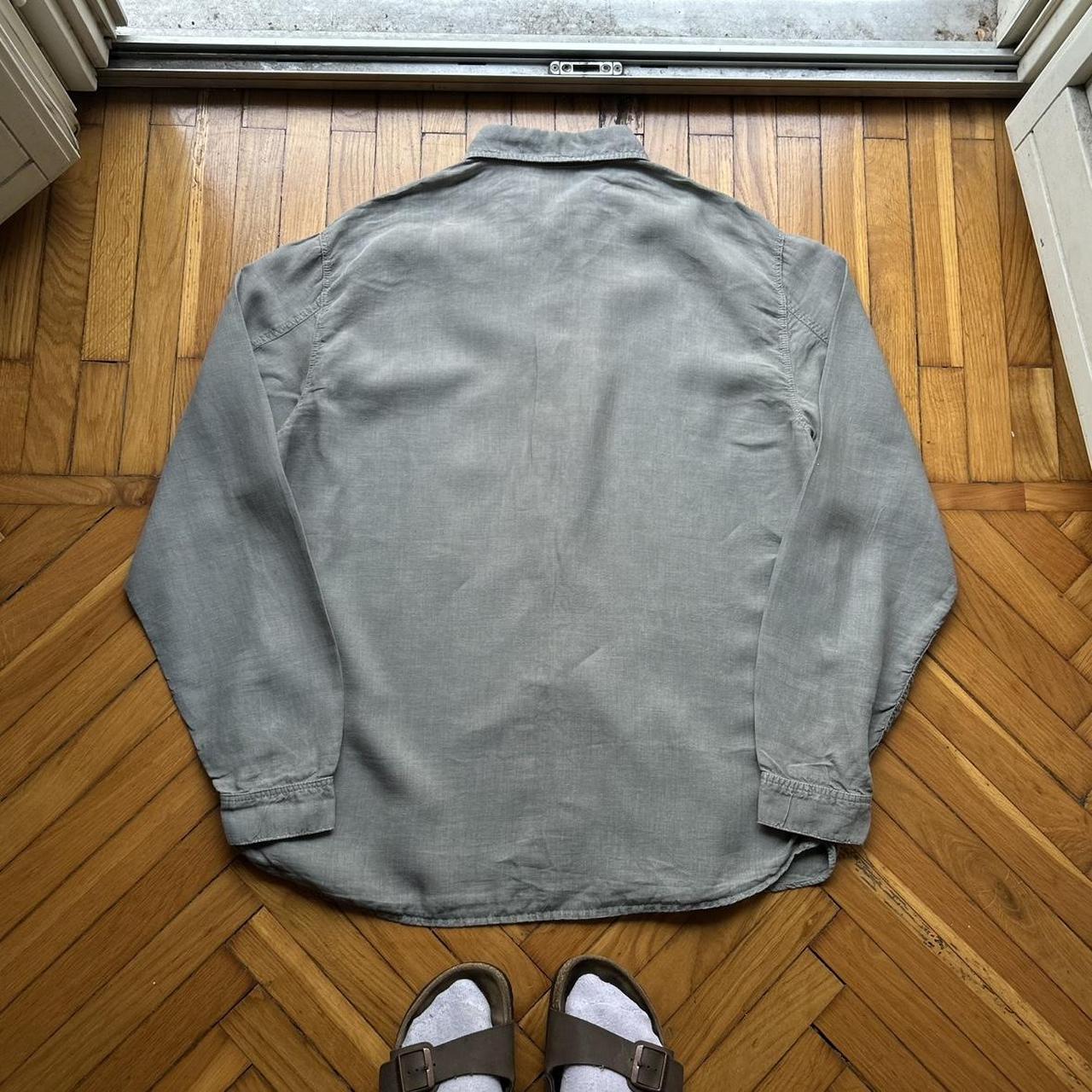 2000s Emporio Armani Linen Shirt Grey XL