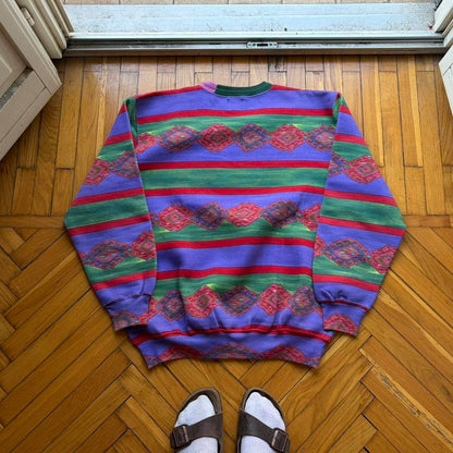 1990s Best Company Pattern Sweatshirt XL