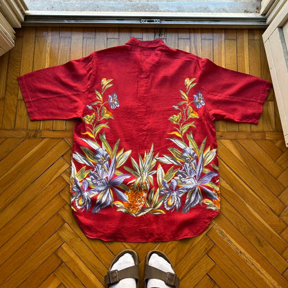 1990s CP Company Floral Shirt Red L