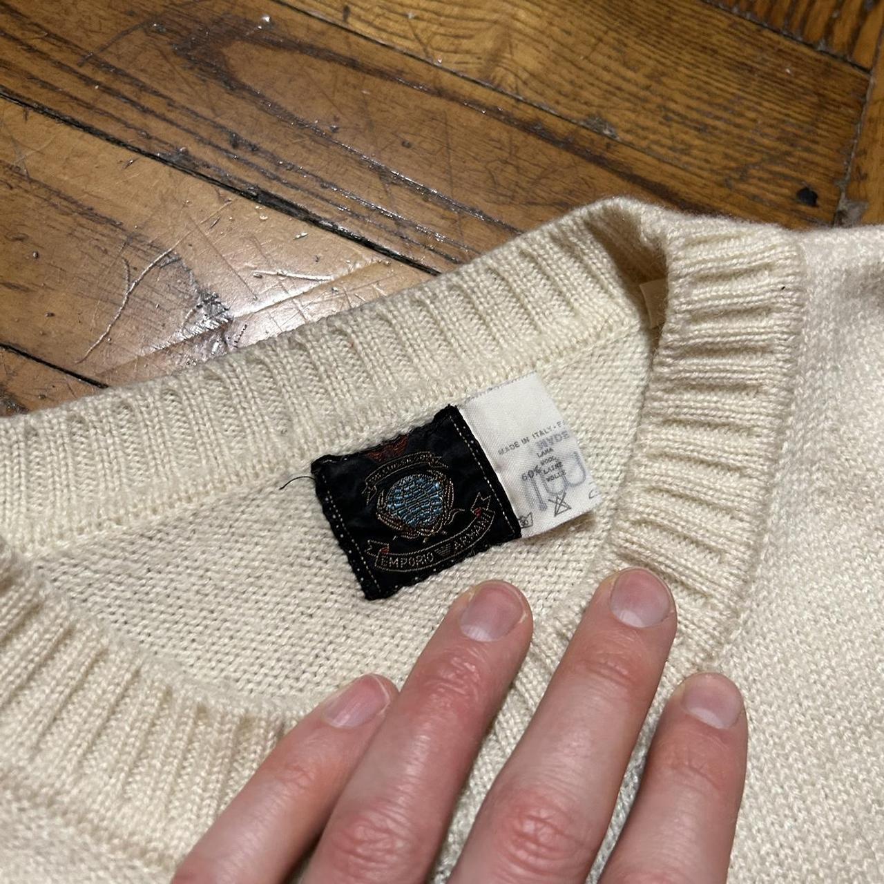 1980s Emporio Armani Knitted Jumper Cream 54/L