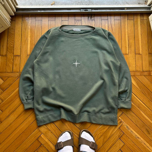 1980s Stone Island Compass Sweatshirt Khaki XL
