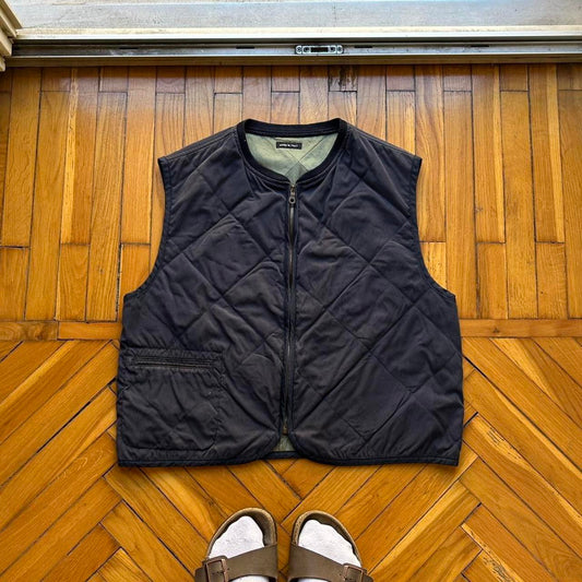 1990s Giorgio Armani Quilted Gilet Navy S