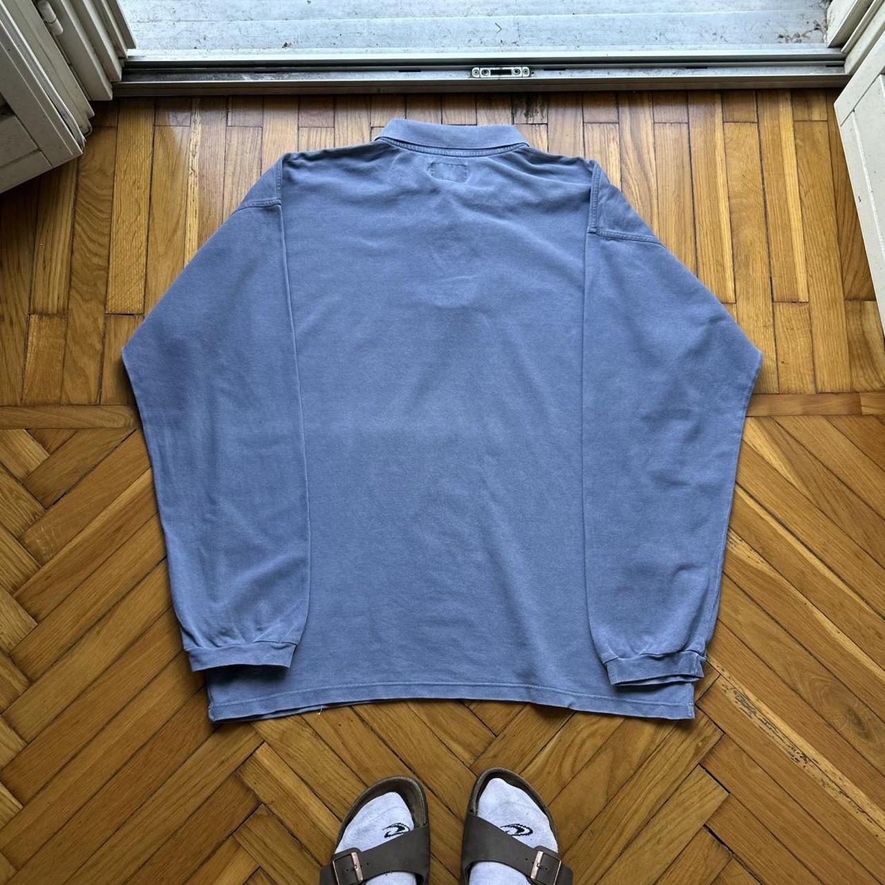 1990s Armani Jeans LS Polo Shirt Blue XL