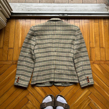 1980s Emporio Armani Checked Blazer Jacket Women's S