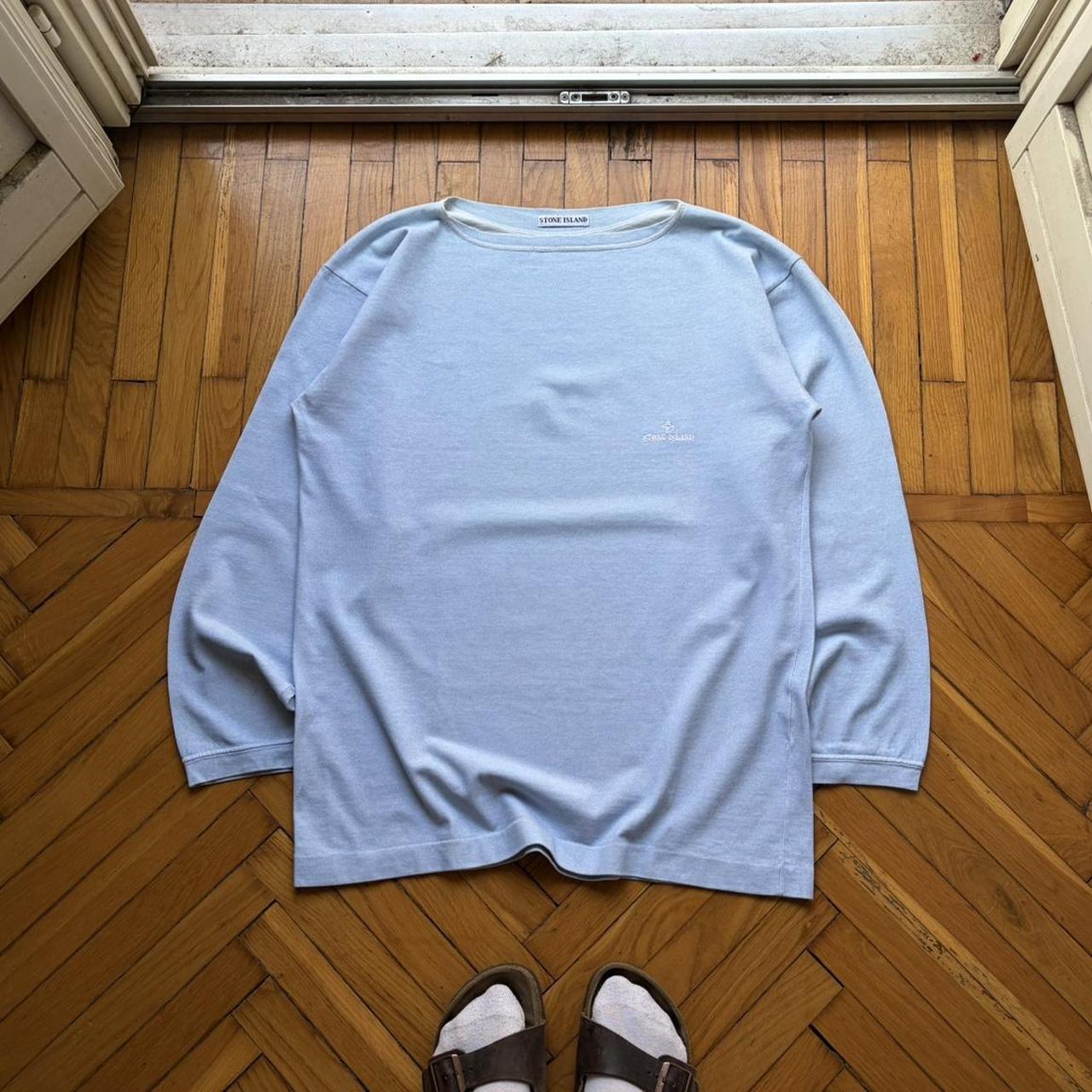 1980s Stone Island LS T Shirt Blue L