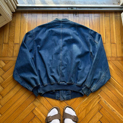 1980s Emporio Armani Denim Bomber Jacket XL