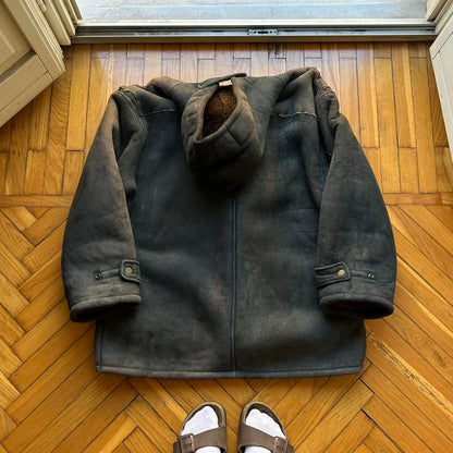 1985 CP Company Duffle Shearling Coat Black XL