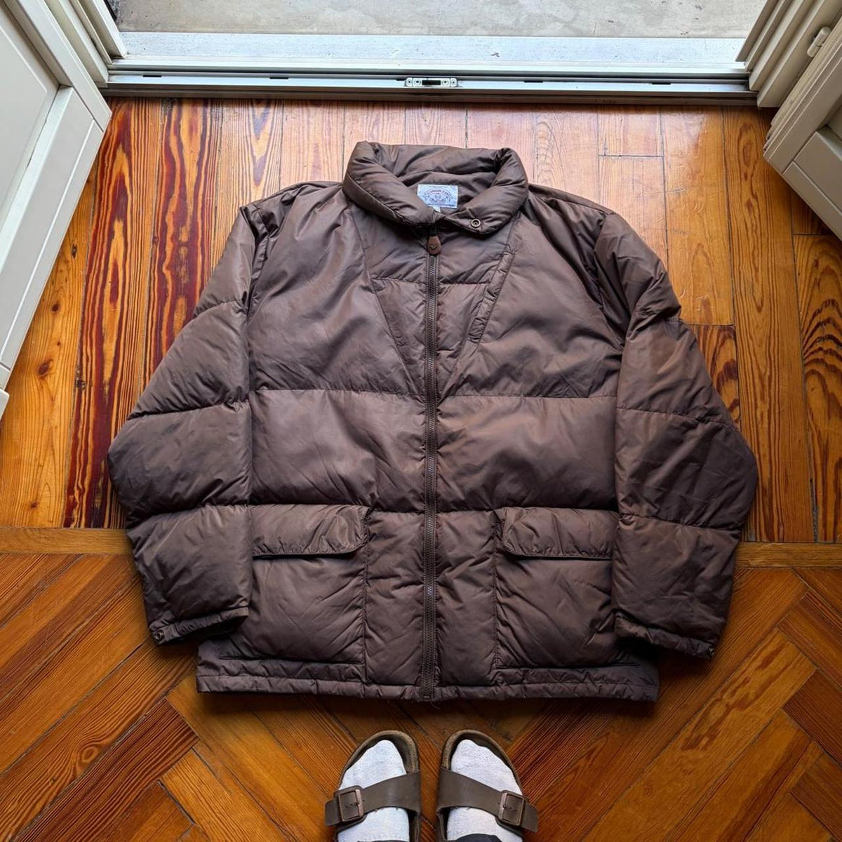1990s Armani Jeans Puffer Jacket Brown XL