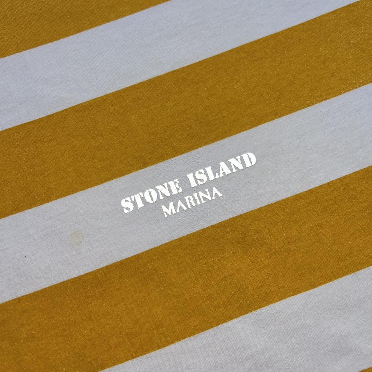 1990s Stone Island Marina Reflective Striped T Shirt L