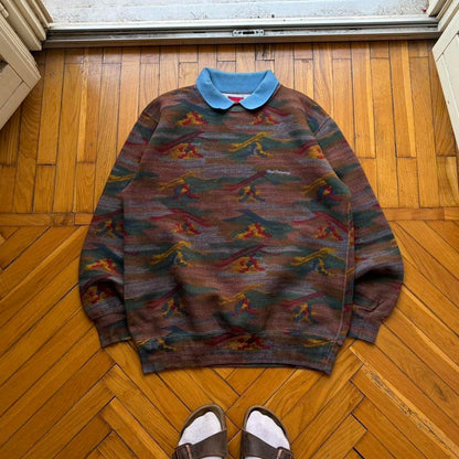 1990s Best Company Pattern Sweatshirt M