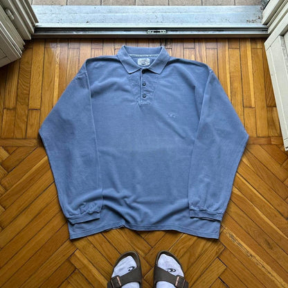 1990s Armani Jeans LS Polo Shirt Blue XL