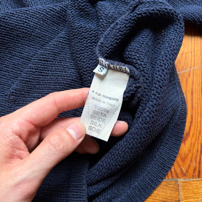 1980s Stone Island Silk Knitted Jumper Navy M