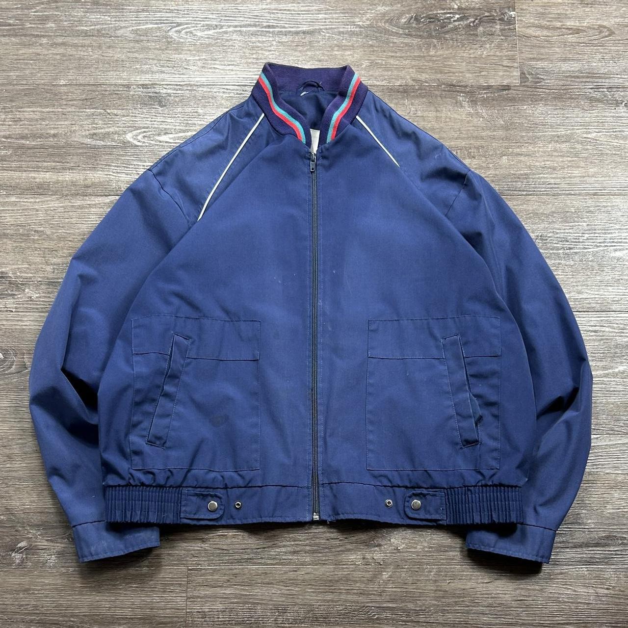 Vintage Littlewoods Korea Made Bomber Jacket Navy L