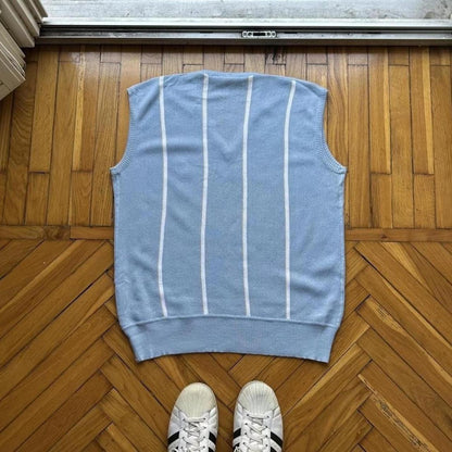 1980s Sergio Tacchini Knitted Vest Blue M