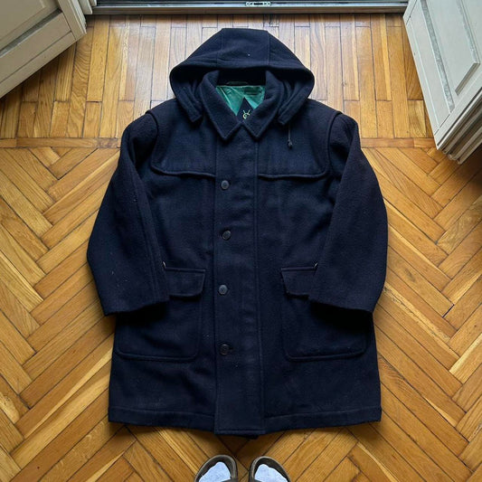 1980s Yves Saint Laurent Trench Coat Navy XXL