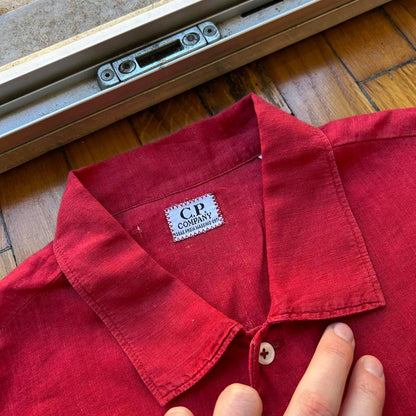 1990s CP Company Floral Shirt Red L