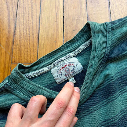 1990s Armani Jeans Striped Sweatshirt L