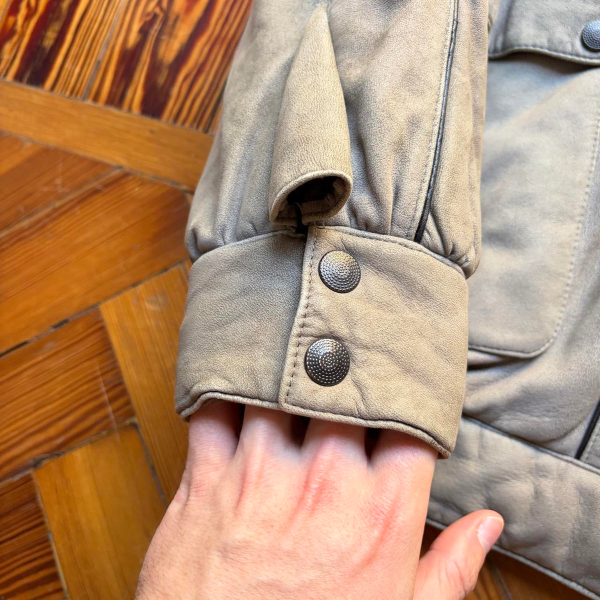 1980s Valentino Pelle Jacket Grey M
