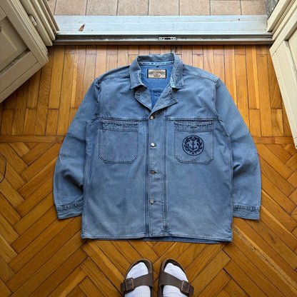 1990s Armani Jeans Mariner Denim Shirt XL