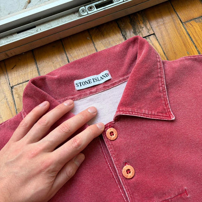 S/S 1999 Stone Island Polo Shirt Red XL