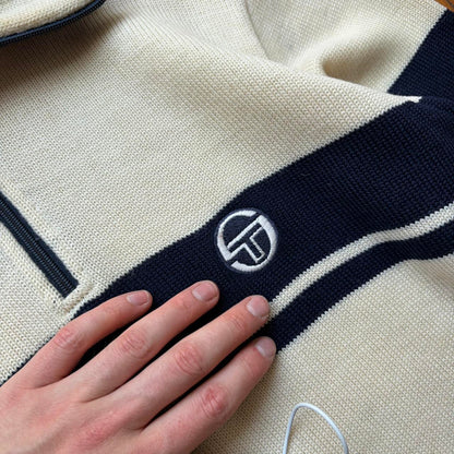 1980s Sergio Tacchini Q Zip Knitted Jumper S