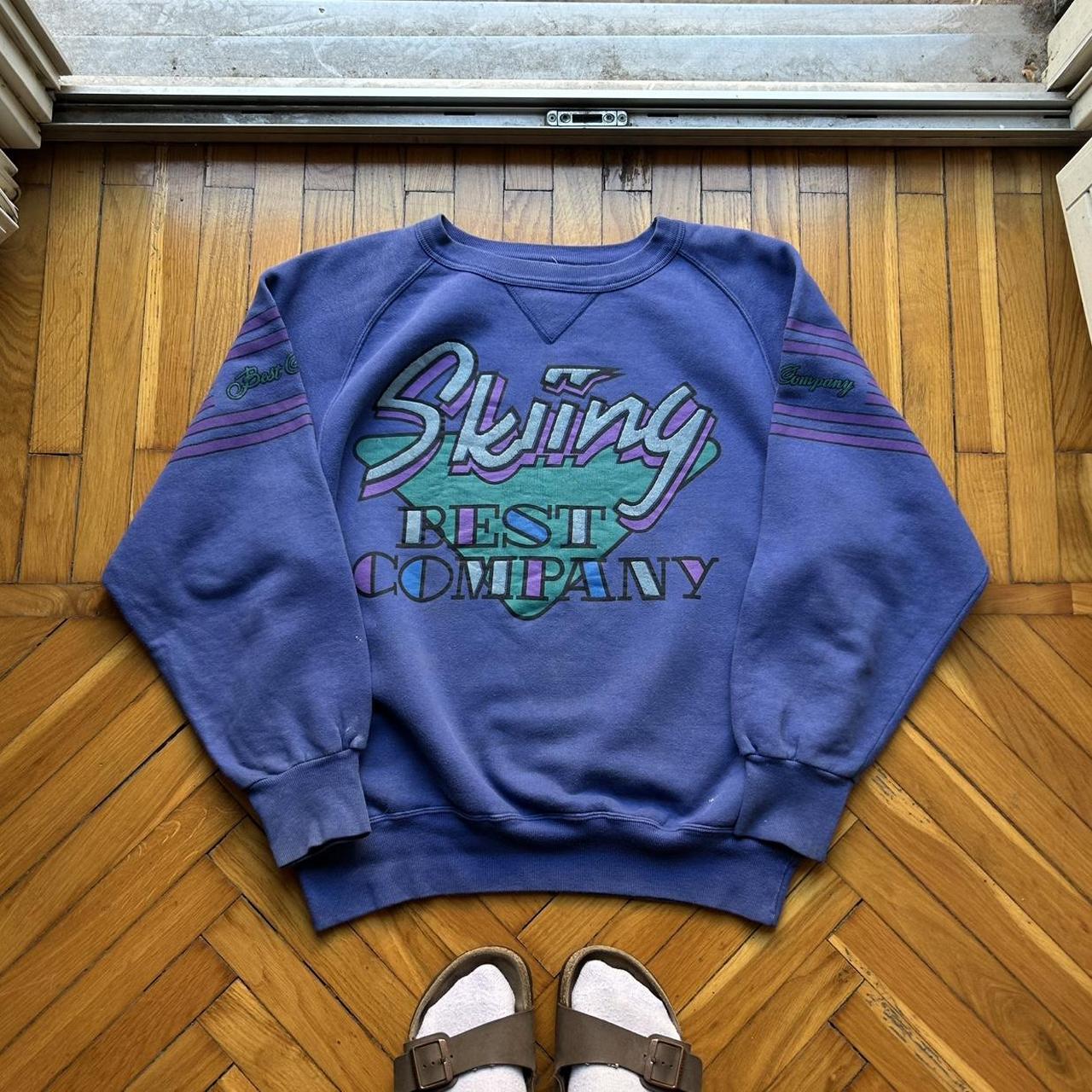 1980s Best Company Skiing Sweatshirt Blue L