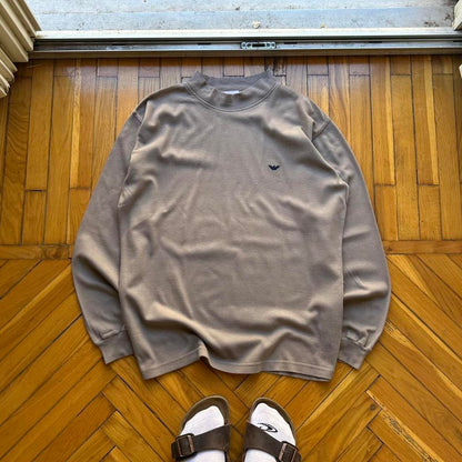 1990s Emporio Armani LS T Shirt Brown M