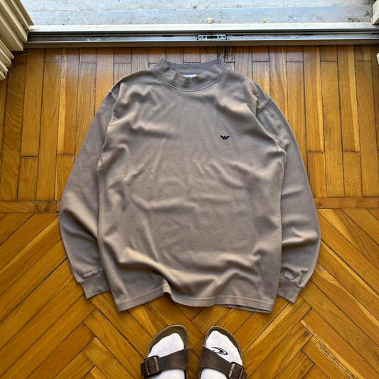1990s Emporio Armani LS T Shirt Brown M