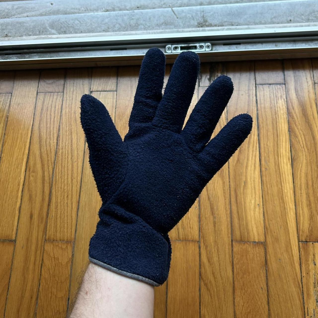 1990s Armani Jeans Fleece Gloves Navy OS