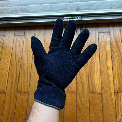 1990s Armani Jeans Fleece Gloves Navy OS