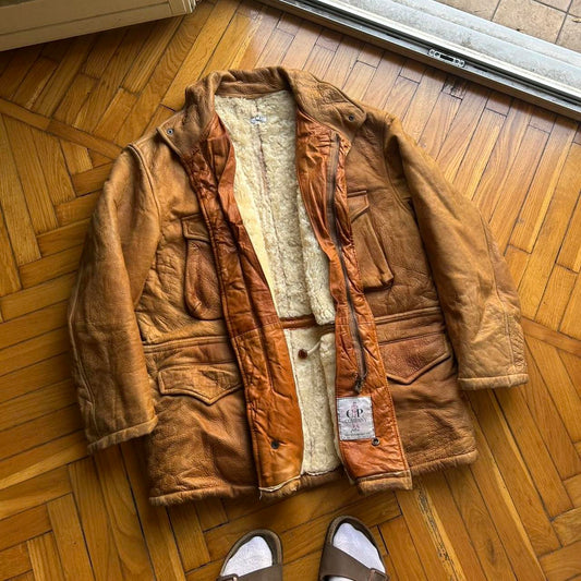 1987 CP Company Leather Shearling Coat L