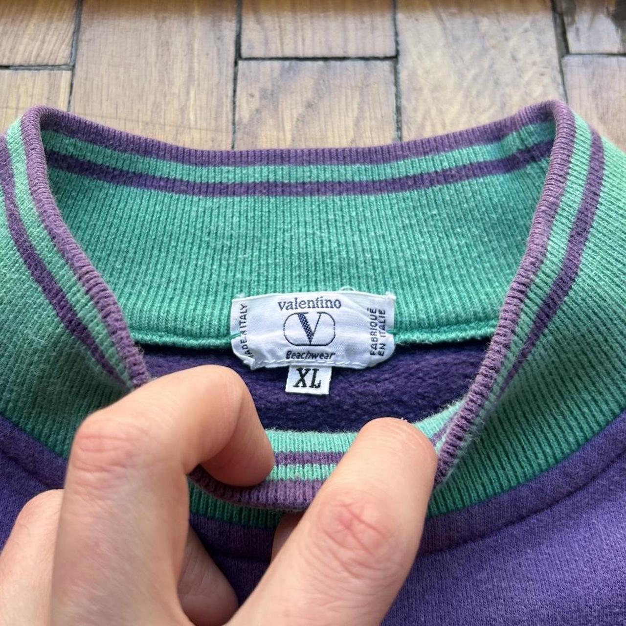 1990s Valentino Beachwear Sweatshirt Purple XL