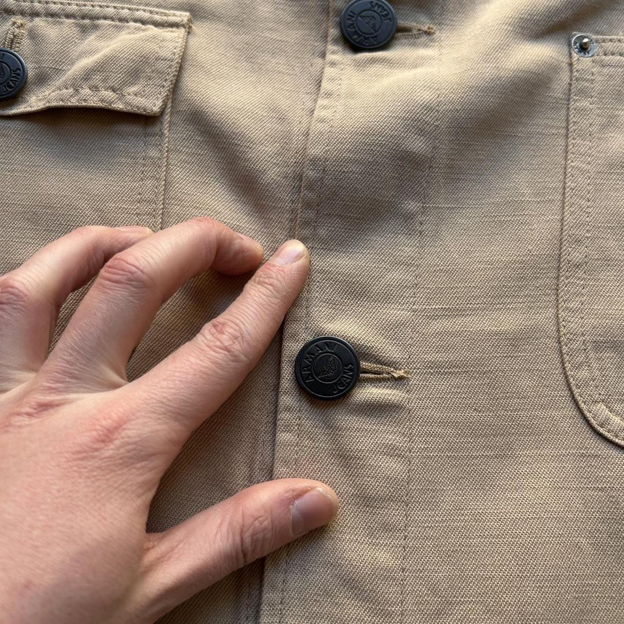 1990s Armani Jeans Cotton & Linen Jacket XL