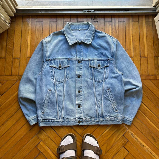 1980s Armani Jeans Denim Jacket Blue L (flawed)