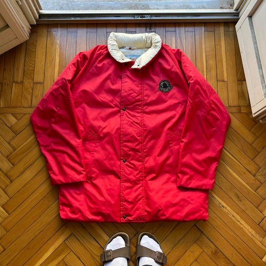1980s Moncler Grenoble Down Jacket Red XXL