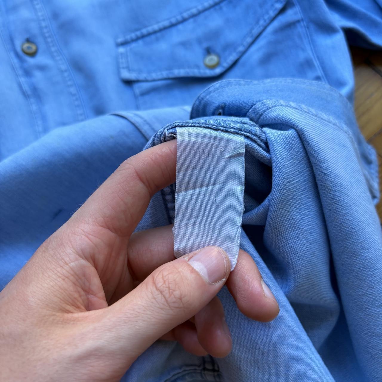 1990s Armani Jeans Denim Shirt Blue XL