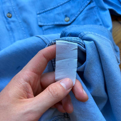 1990s Armani Jeans Denim Shirt Blue XL