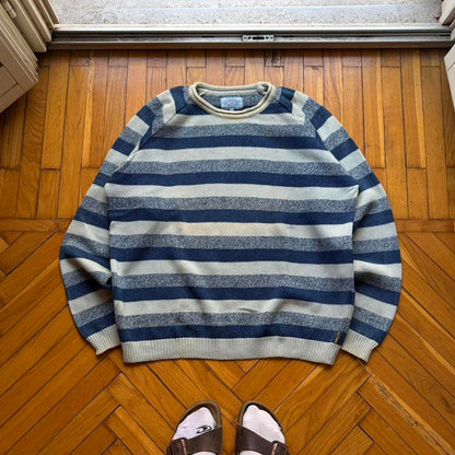 1990s Armani Jeans Striped Knitted Jumper L