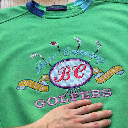 1990s Best Company Golf Sweatshirt Green XXL