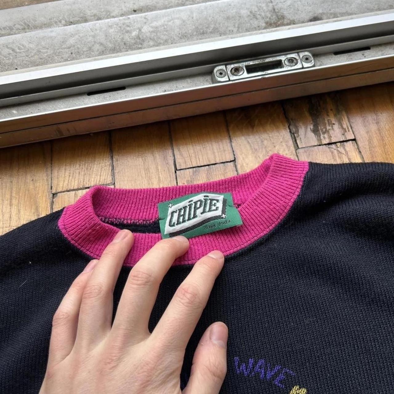 1990s Chipie Graphic Knitted Jumper Black L