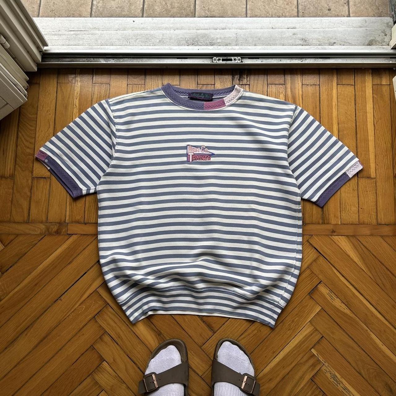 1980s Best Company SS Sweatshirt Striped L